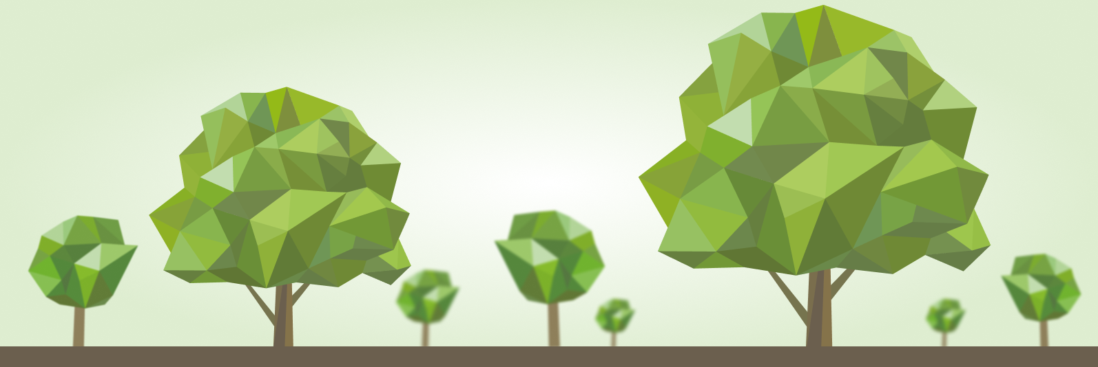 Verschieden große Bäume im Illustrationsstil